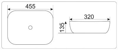 CeramaLux D1333H022 раковина 45.5