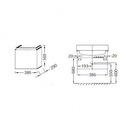 Jacob Delafon EB1096-E70 Rythmik 40x37 тумба под раковину арлингтонский дуб