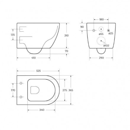 BelBagno Tre BB8001CHR/SC унитаз подвесной безободковый