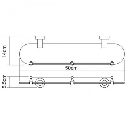 Wasserkraft Donau K-9444 Полка стеклянная с бортиком
