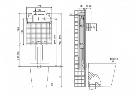 BelBagno BB025-CS Бачок скрытого монтажа 