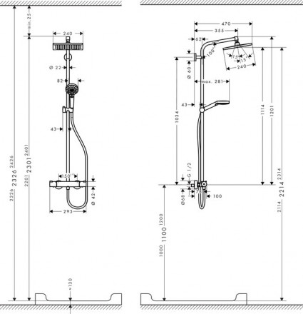 Hansgrohe Crometta Е 240 1jet Showerpipe 27271000 душевая стойка