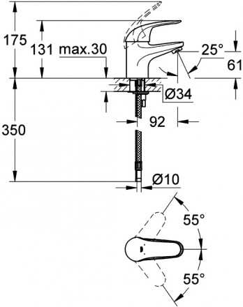 Grohe Euroeco 32734000 смеситель для раковины