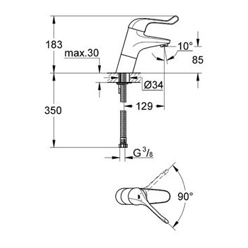 Grohe Euroeco Special 32790000 смеситель для раковины безопасный