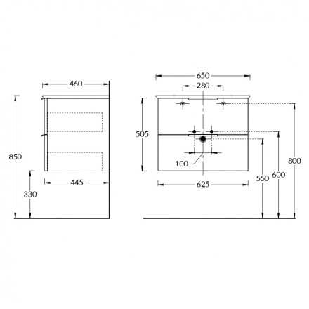 Kerama Marazzi Piano Forte 65 тумба подвесная с ящиками, дымчатый вяз