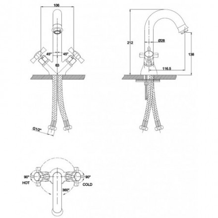 KAISER Cross 41011 Смеситель для раковины