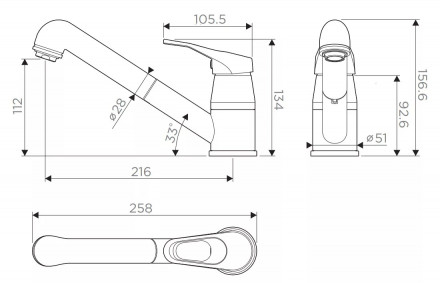 Omoikiri Tateyama-S-DC 4994135 смеситель для кухни