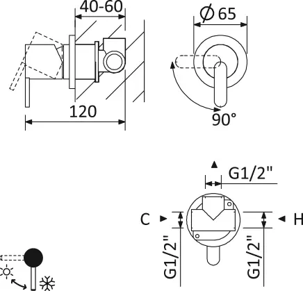 CEZARES LEAF-DIM-L-01 встраиваемый смеситель