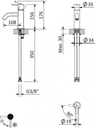 CEZARES LEAF-LSM2-L-01-W0 смеситель для раковины