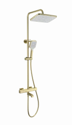 Wonzon &amp; Woghand Stay WW-B3016-T1-BG Душевая система с термостатом брашированное золото