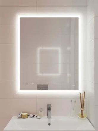 Cersanit LED 080 design pro KN-LU-LED080*60-p-Os зеркало с подсветкой, часы с антизапотеванием