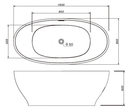Gemy G9207 Акриловая ванна 165x80