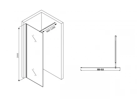 ABBER Immer Offen AG61090 душевая перегородка