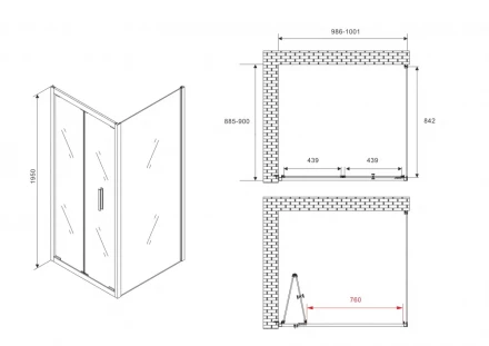 ABBER Sonnenstrand AG07100B-S90B душевой уголок
