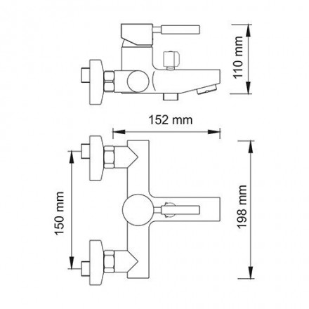Wasserkraft Main 4101 Смеситель для ванны с коротким изливом