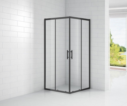 Cezares ECO-O-A-2-NERO 100x100 душевой угол стекло прозрачное