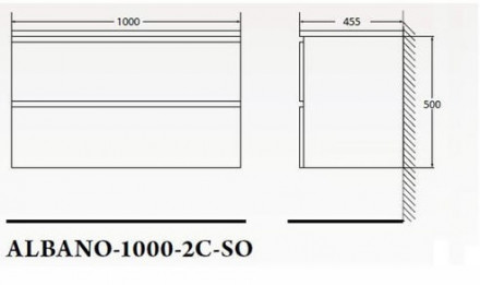 Belbagno ALBANO-1000-2C-SO-BL Тумба под раковину