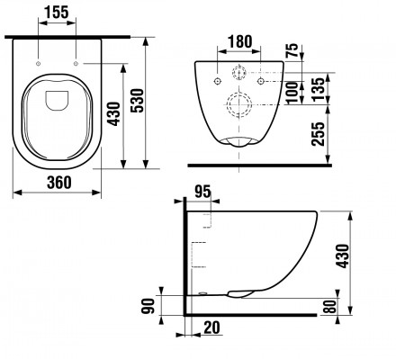 Laufen Basal Combipack 8.66E1.0.000.000.1 Подвесной унитаз