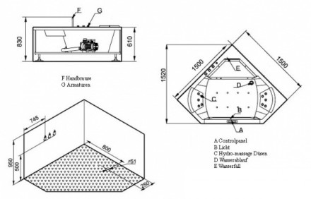 EAGO AM156JDTSZ Акриловая ванна 150x150