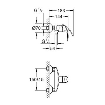 Grohe Eurosmart New 33555002 Смеситель для душа