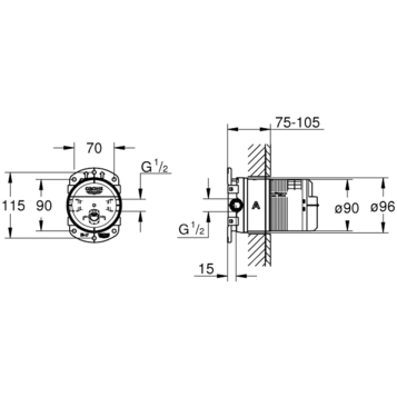 Grohe Rainshower 26484000 Скрытая часть для верхнего душа