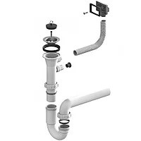 Alveus 1011717 Одинарный сифон FI 70 c переливом, c соединением для моек BASIC
