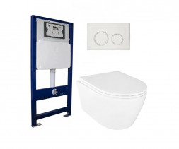 KUPÁLA Jado Azario Uno AZ-2380 комплект инсталляции с унитазом кнопка смыва хром