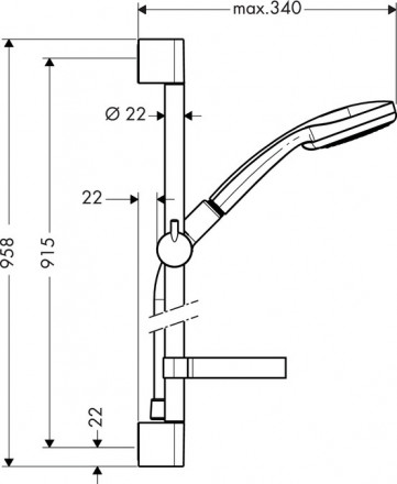 Hansgrohe Croma 100 Multi/Unica&#039;C Shower Set 27774000 Душевой гарнитур 90 см
