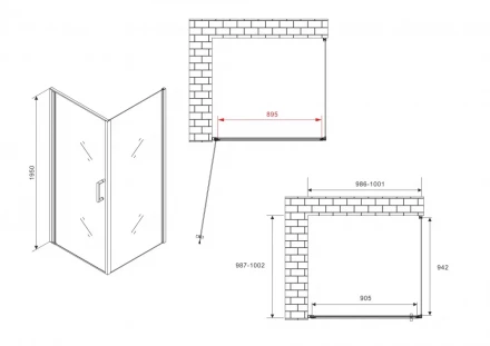 ABBER Sonnenstrand AG04100B-S100B душевой уголок