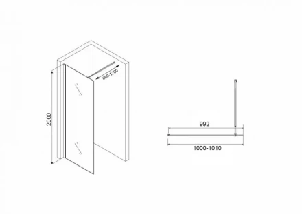 ABBER Immer Offen AG61101R8 душевая перегородка