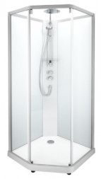IDO Showerama 10-5 Душевая кабина 100x100 профиль алюминий, задние стенки матовые