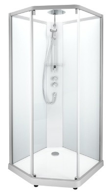 IDO Showerama 10-5 Душевая кабина 100x100 профиль алюминий, задние стенки матовые