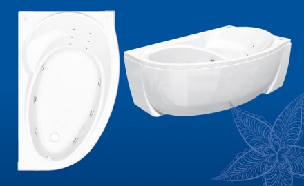 Aquatek Бетта 150x95 Акриловая ванна с гидромассажем правая