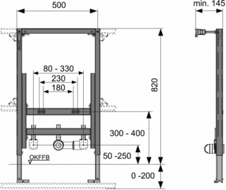 Tece 9330005 инсталляция для подвесного биде