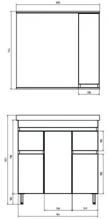 ASB-Mebel Марко 80-3.2 Тумба под раковину