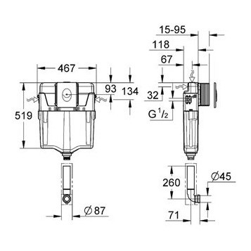 Grohe GD2 38895000 Бачок для унитаза скрытый смывной