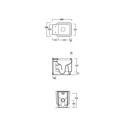 Simas CT09 Бачок моноблок с механизмом слива для унитазов EL01/DE01/DE21/LFT20/BO01/VI01/FL61
