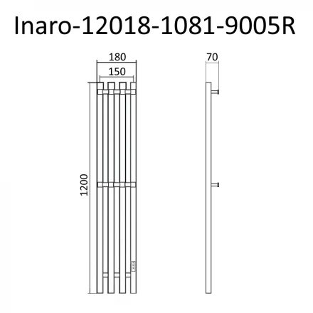 Маргроид Inaro полотенцесушитель электрический 120х18 матовый черный