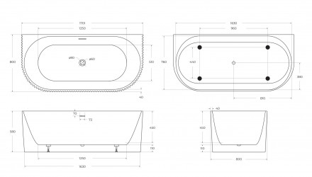 BelBagno BB713-1700-800-MATT акриловая ванна