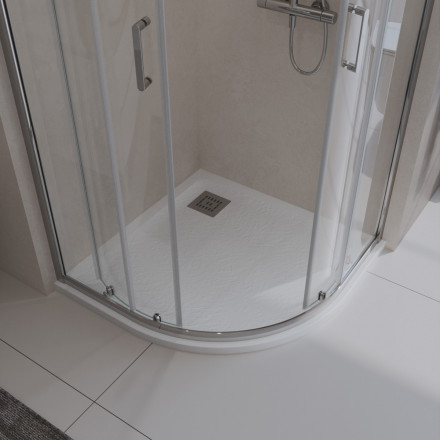 BelBagno UNO TRAY-MR-UNO-R-80-550-35-W-CR душевой поддон из искусственного мрамора в комплекте с сифоном
