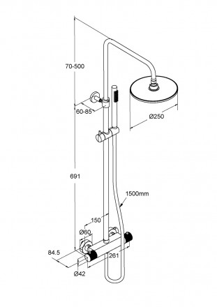 Milleau Tissage ML8075BKS.DT-CR Душевая система с изливом
