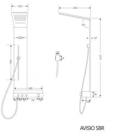 Cerutti CT9658 AVISIO SBr Панель душевая