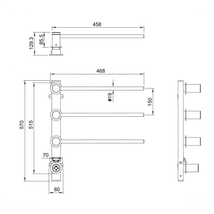 Wonzon &amp; Woghand Hamburg WW-AL313-BR Полотенцесушитель электрический встраиваемый брашированный нике