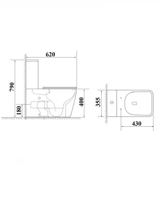 CeruttiSpa ALVARO CT11089 Унитаз напольный с бачком