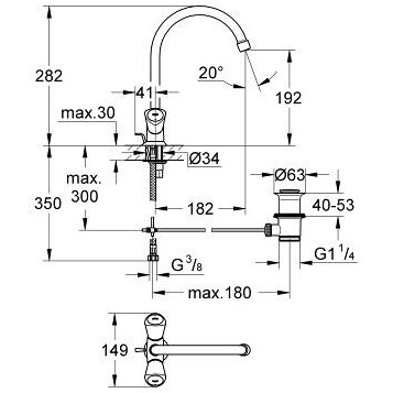 Grohe Costa S 21257001 смеситель для раковины
