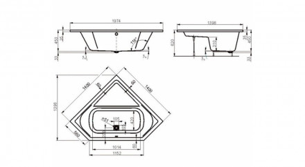 Vagnerplast Cavallo Corner 140x140 акриловая ванна