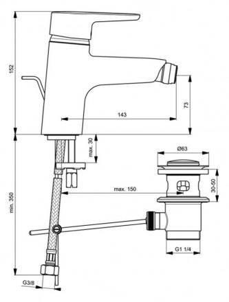 Ideal Standard Connect B9920AA смеситель для биде