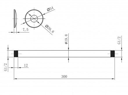 Lemark LM8032C Держатель для верхнего душа