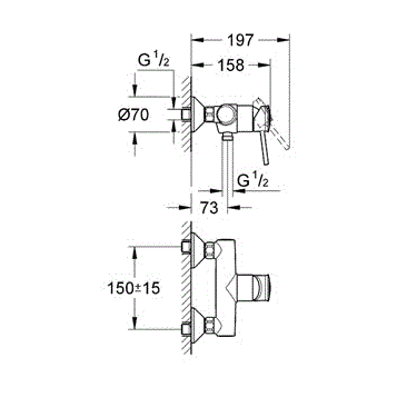 Grohe BauClassic 32867000 Смеситель для душа