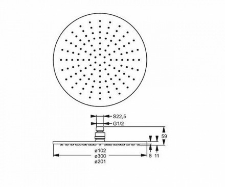 Ideal Standard Idealrain B9443AA верхний душ верхний душ 300мм